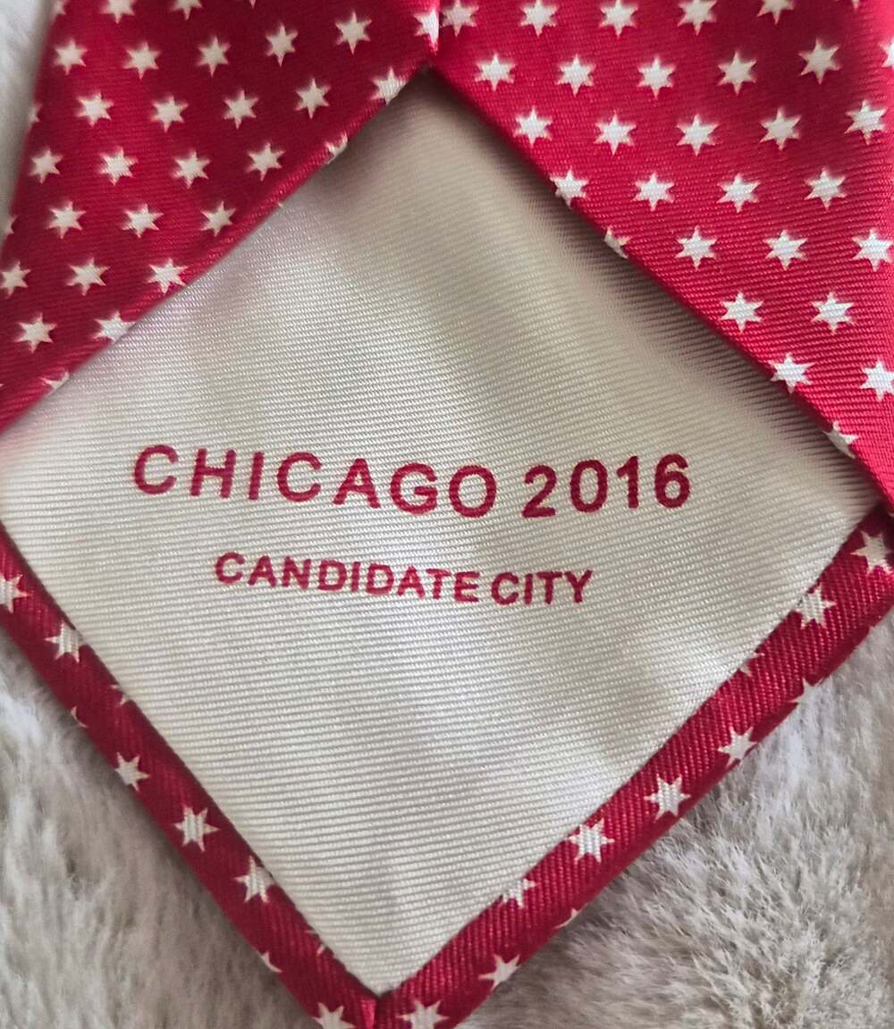 Unique-Allison Co. Chicago 2016 Candidate City Red Star Print Silk Necktie